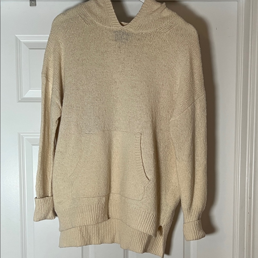 Nili Lotan Cream Hooded Sweater